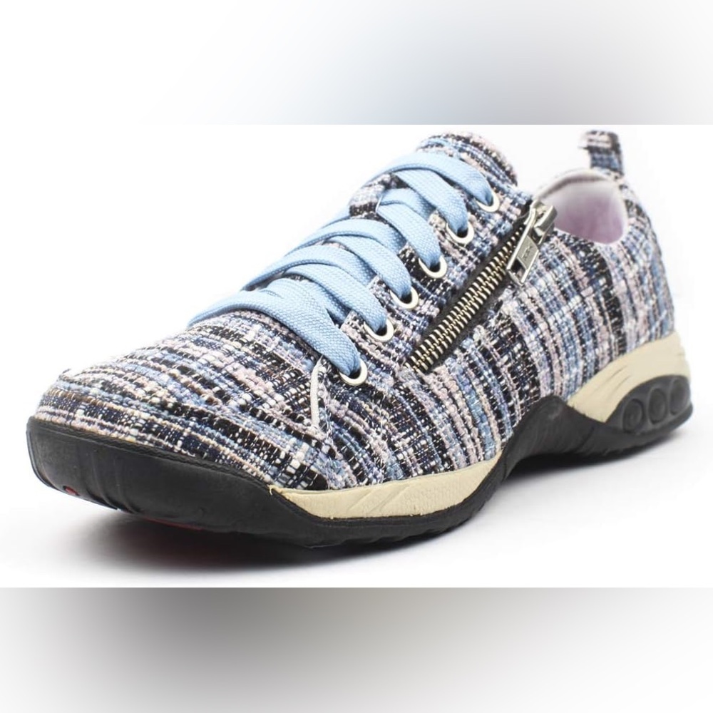 Therafit Sienna Women's Side Zip Sport Casual Shoe Blue Weave 6.5 37 NIB